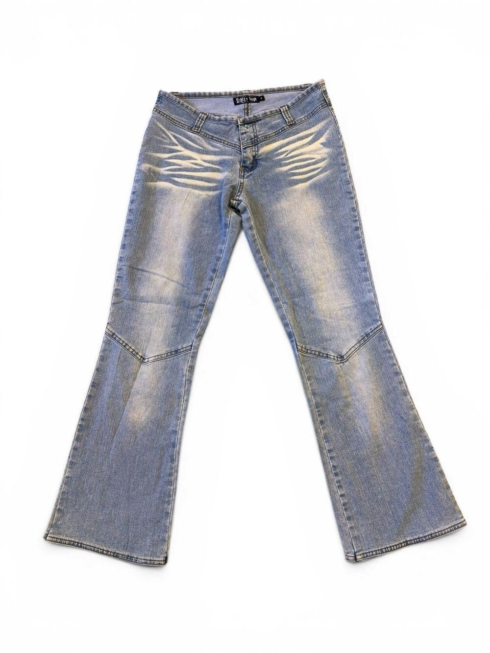 Street Code Vintage Y2K Tribal Grunge Distressed Flare Airbrush Jeans Size 5